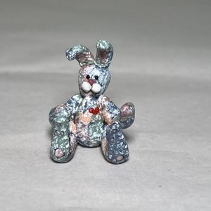 1:12 Artisan Signed Kott Calico Bunny Doll Nursery Toy Dollhouse Miniature